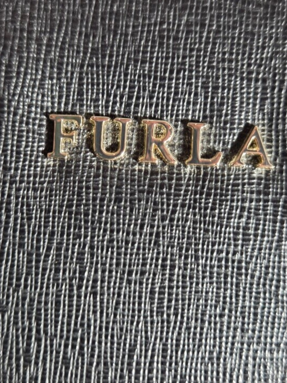 Furla Black Leather Tote with Gold Hardware - Picture 7 of 7